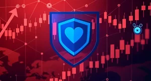 تصویر شاخص مقاله آموزش نصب V2Ray برای ترید امن در بایننس با تم قرمز و نمادهای ترید دیجیتال